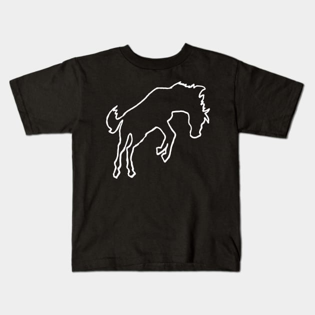 white horse outline Kids T-Shirt by Shyflyer